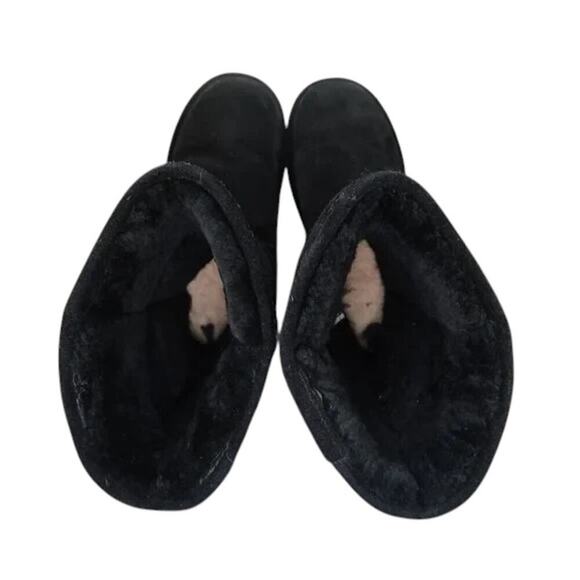 Bearpaw Shoes Women 9 Boot Winter Tall Emma Leather Sheepskin Warm Comfort Black - Picture 14 of 16